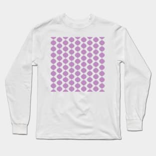 Mid Century Modern Retro 60s Waves Pattern  (Violet Magenta Pastel) Long Sleeve T-Shirt